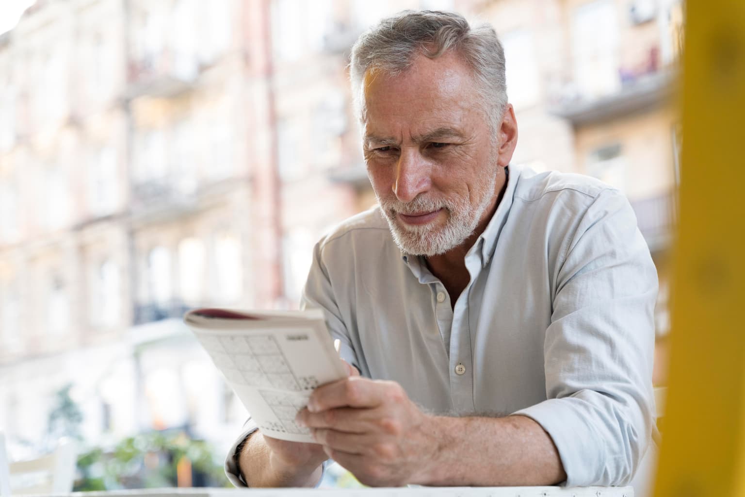 Reading a menu with clear vision after advanced lens treatment