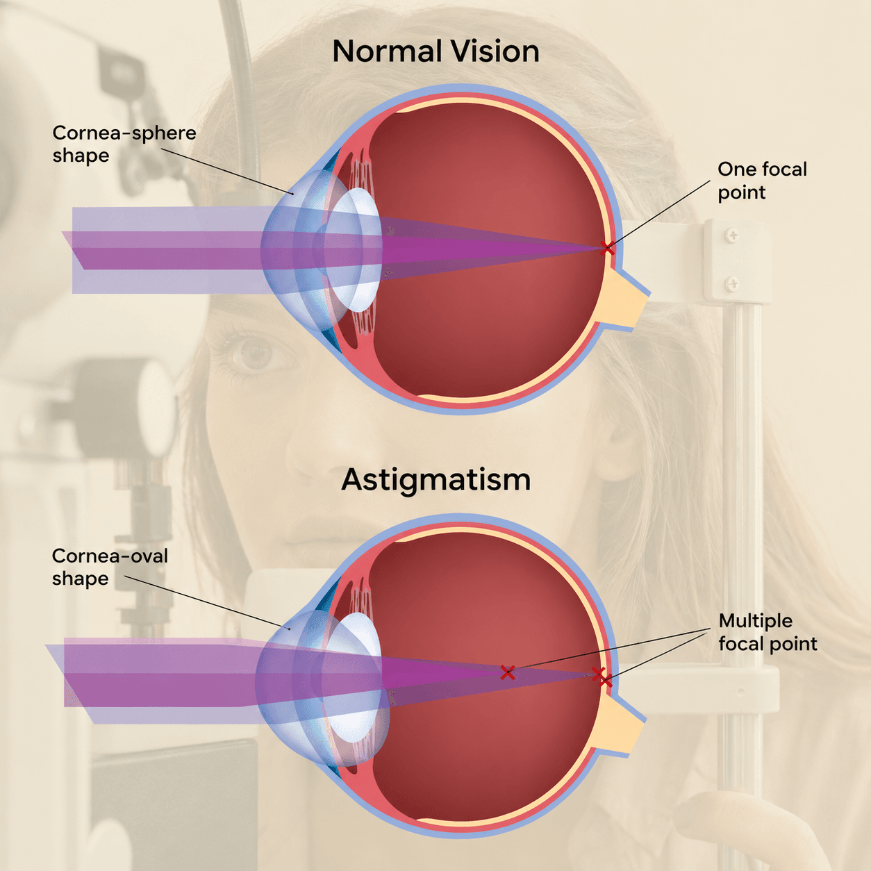 Vision correction for astigmatism at The Eye Doctor Clinic in Huddersfield